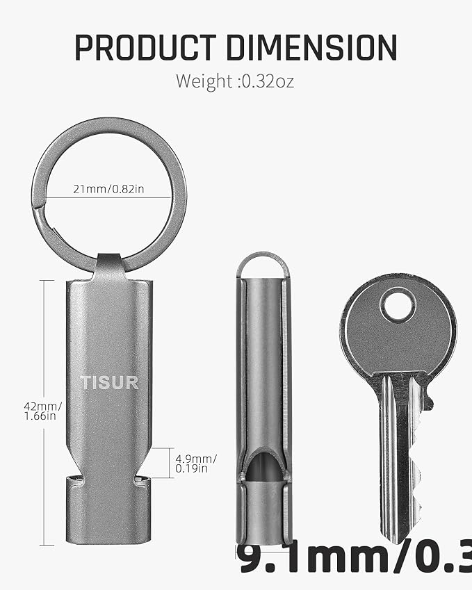 TISUR Loud Emergency Whistles, 130db+ Lifeguard Safety Whistle Keychain - Image 2