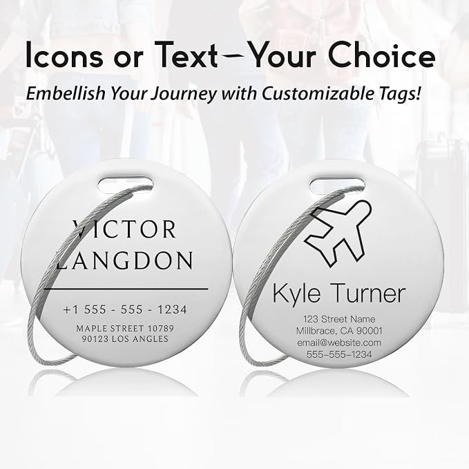 Customized Stainless Steel Luggage Tags: Personalize Your Suitcases, and Bags - Image 3