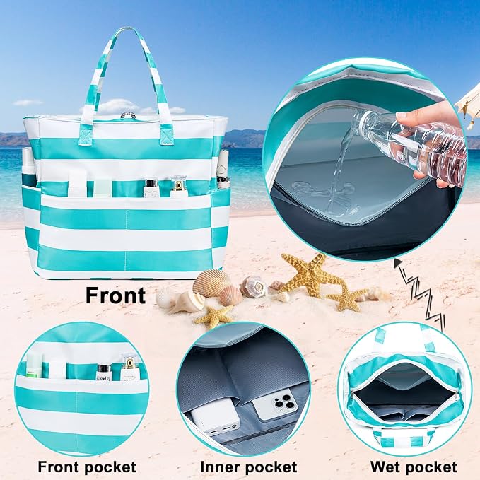 Beach Pool Bags Tote for Women Ladies Large Gym Tote Carry On Bag - Image 7