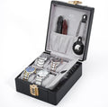 BISON DENIM Watch Box, 4 Watch Travel Case by BISONDENIM