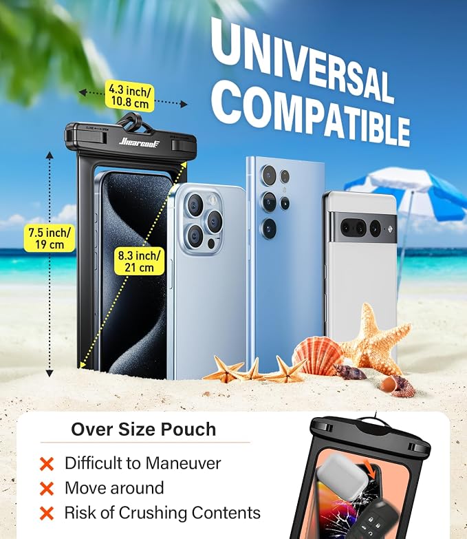Hiearcool Waterproof Phone Pouch, Universal Case Compatible - Image 3