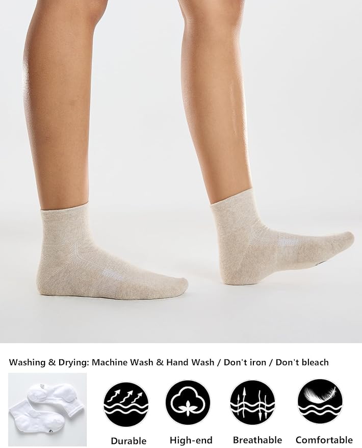 CS CELERSPORT 6 Pairs Women's Running Ankle Socks Athletic Sport Socks Cushioned - Image 3