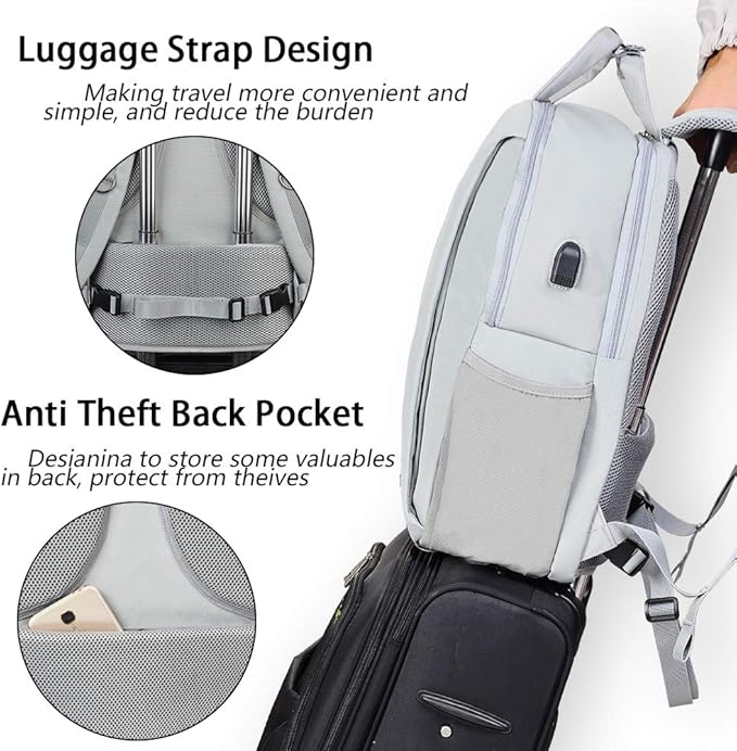 CADeN Camera Backpack w/ 15.6" Laptop Compartment, USB Charge Port, Tripod - Image 4