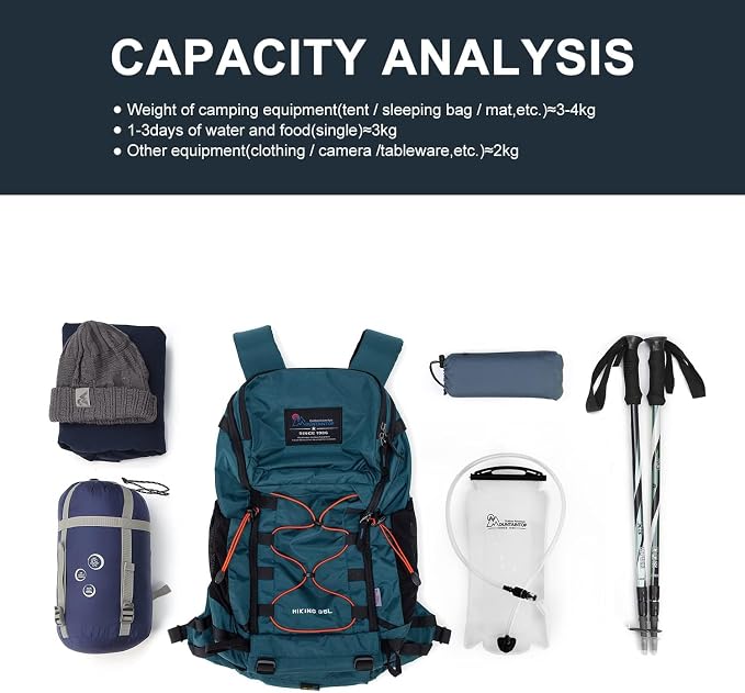MOUNTAINTOP Hiking Backpack 35L Travel Backpack Lightweight Daypack - Image 6