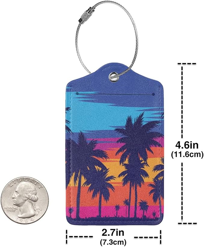 Coconut Trees at Sunset Luggage Tag - Image 4