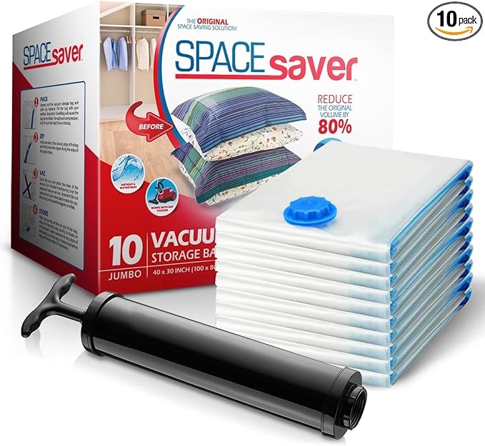 10 Pack Jumbo Vacuum Storage Bags by Spacesaver