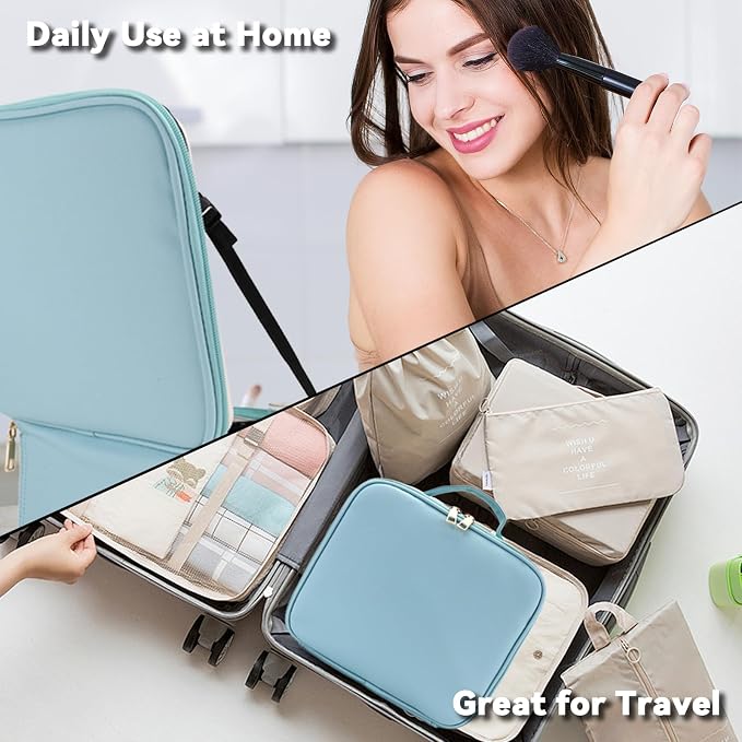 Travel Makeup Bag with LED Mirror and 10x magnifying glass with 3 Lighted - Image 6