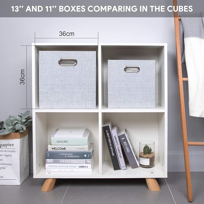 Posprica 3X Thicker Fabric Storage Cubes 13 inch Collapsible Storage Bins - Image 7