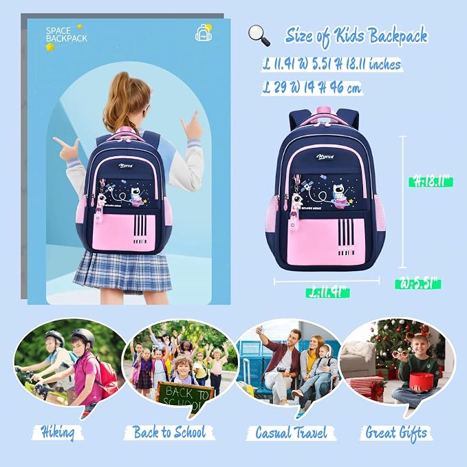 Astronaut-space Kids Backpack for Girls-Boys Elementary Middle School Backpack - Image 3