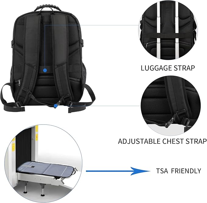 KROSER Travel Laptop Backpack 18.4 inch XXXL Computer Backpack Stylish College - Image 5