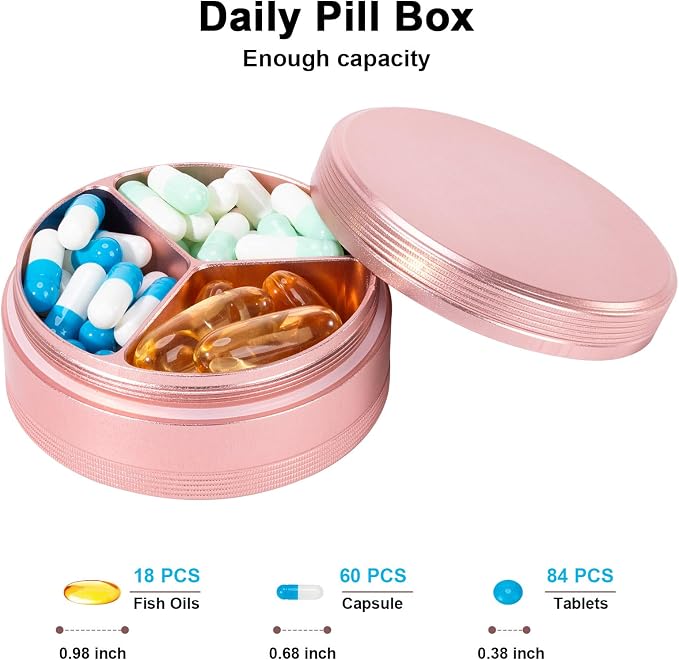 Metal Travel Pill Box 3 Compartment - Image 3