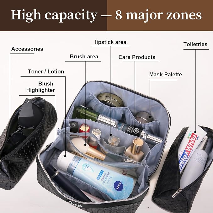 BOYATU Travel Makeup Bags for Women: 3 Pcs Large Make up Bags Set - Image 7