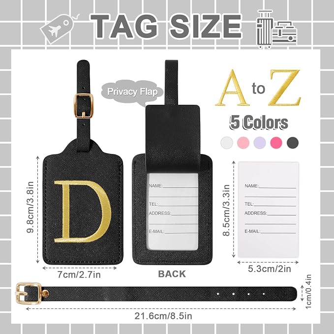 Personalized Initial Luggage Tags - Image 2