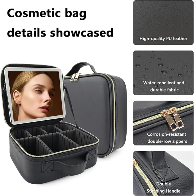 Travel Makeup Bag for Makeup Artists Large Makeup Case, - Image 6