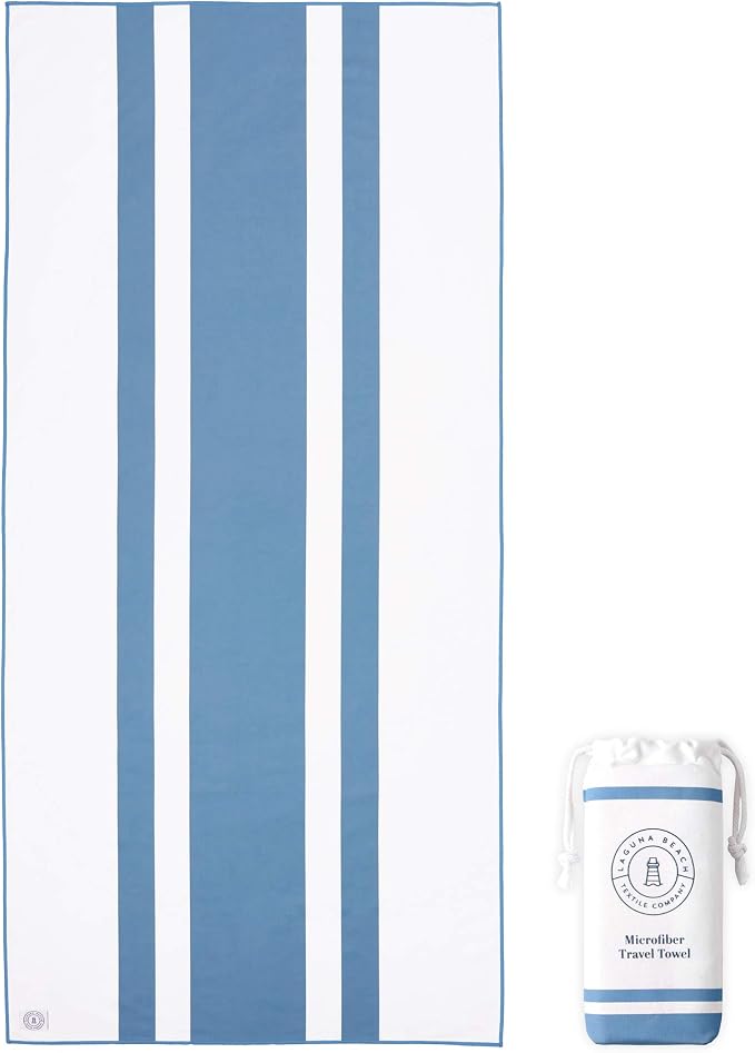 Bright Blue Microfiber Beach Towel by Laguna Beach Textile Co - Image 7