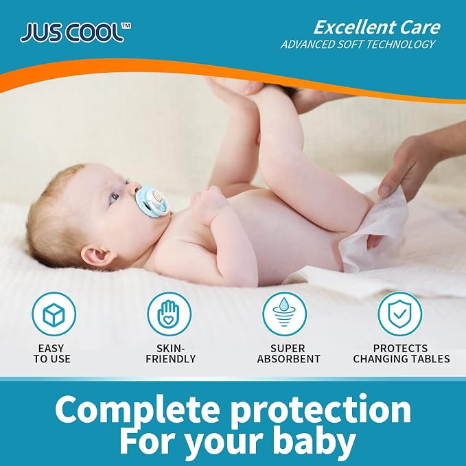 JUS COOL Baby Disposable Changing Pads, 24”x 24” Underpads Portable Diaper - Image 6