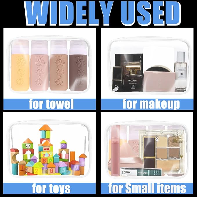 12 Pieces Clear Makeup Bags Bulk, TSA Approved Toiletry Bag - Image 5