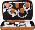 Medicine Handmade Leather Cable Organizer Bag – Full-Grain Leather Travel Tech by TORONATA