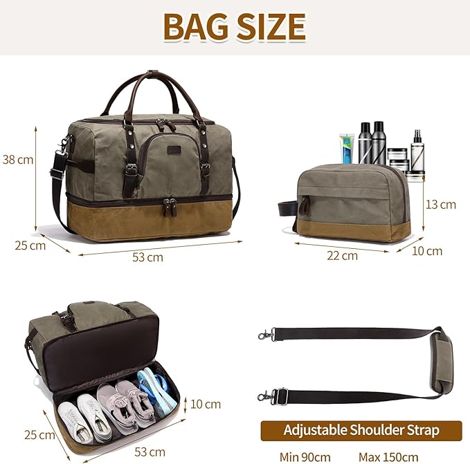 Nerlion Green Large Weekender Overnight Duffel Bag - Image 6