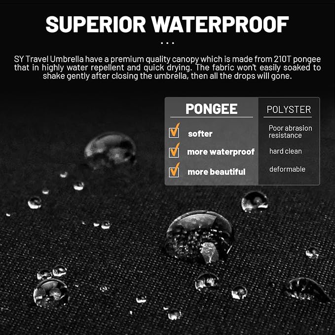 SY COMPACT Umbrella Automatic Travel Waterproof Light Folding Umbrellas Easy - Image 6