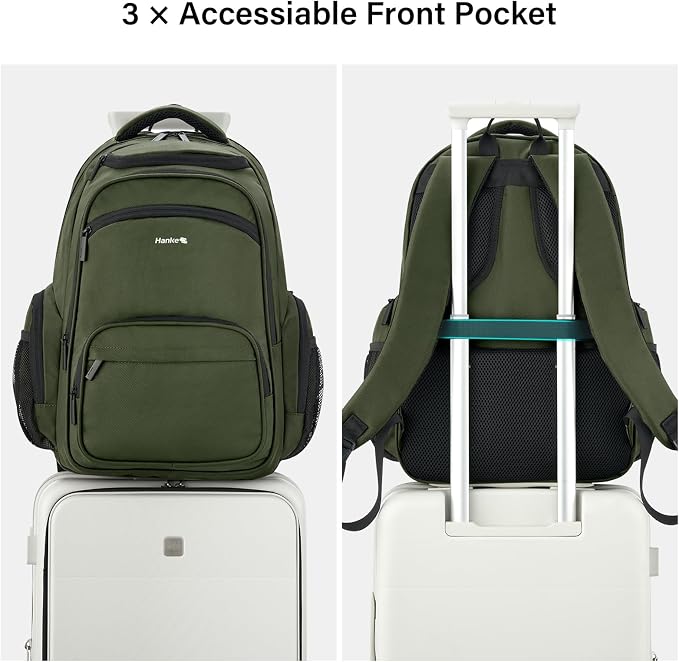 Hanke College Laptop Backpack Multi-Pocket, 18-Inch Large Travel Backpack - Image 8