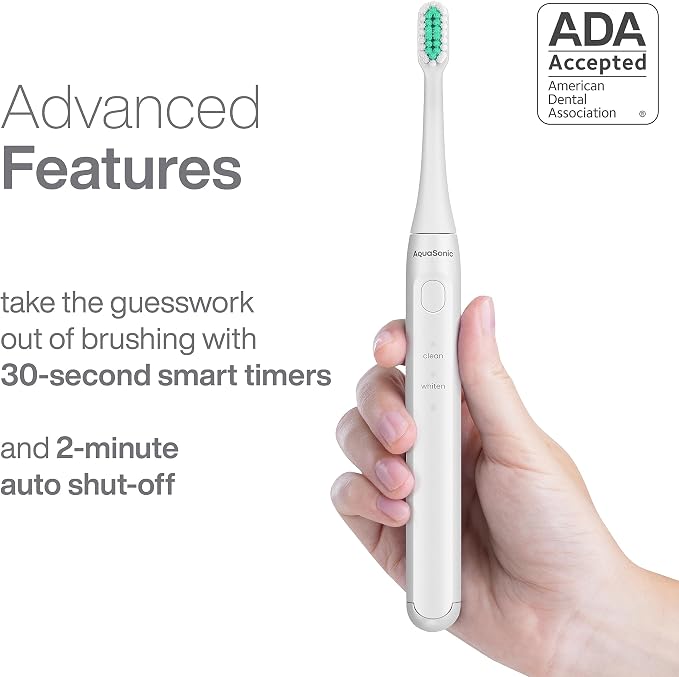 Aquasonic Icon ADA-Accepted Rechargeable Toothbrush | Magnetic Holder & Slim - Image 6