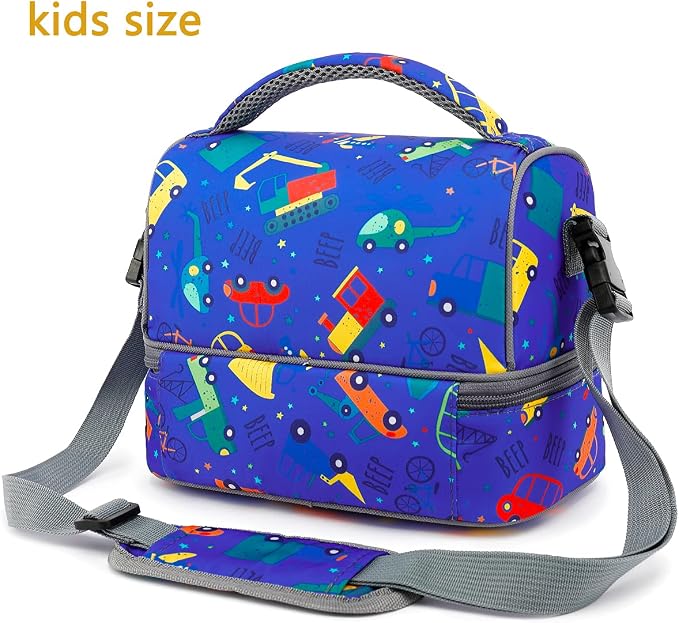 FlowFly Kids Double Decker Cooler Insulated Lunch Bag Large Tote - Image 6