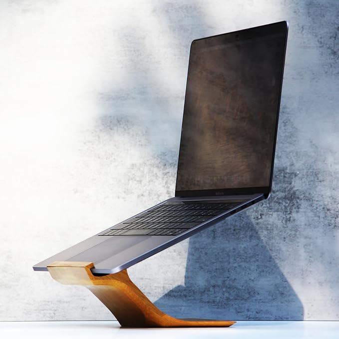 XDK Wood Laptop Stand for Desk, Ergonomic Height Riser for Notebook Computer up - Image 6