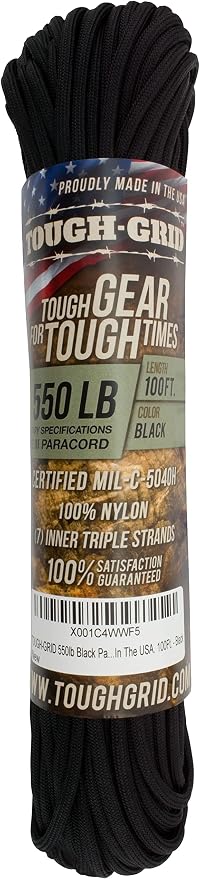 TOUGH-GRID 550 Paracord Rope Nylon Parachute Cord, Made in USA Survival Kit - Image 3