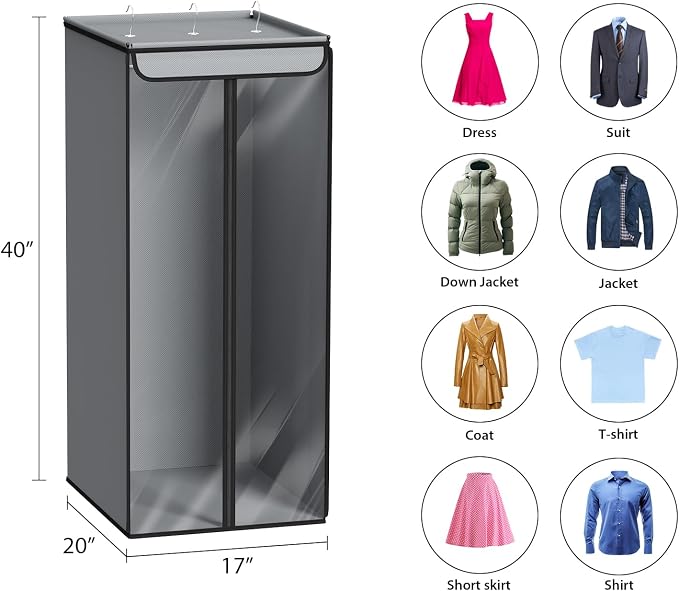 Univivi Garment Bags for Hanging Clothes, Large Clothes Storage Bags Closet - Image 5