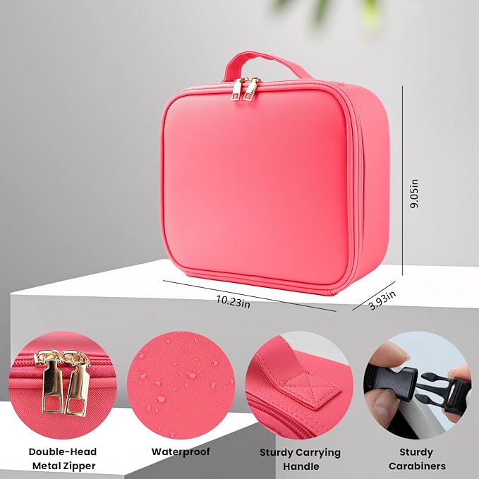 Travel Makeup Bag with LED Mirror and Light Makeup Travel Bag Organizer - Image 5