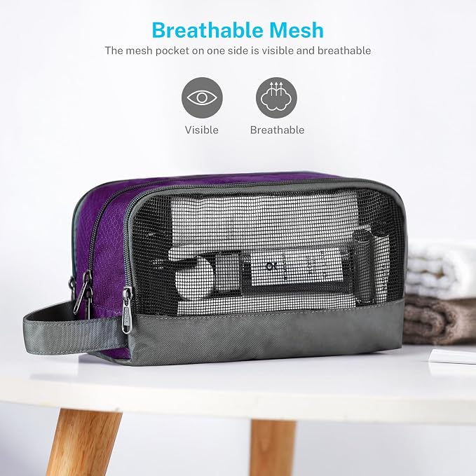Gonex Travel Toiletry Bag Nylon, Dopp Kit Shaving Bag Toiletry Organizer Deep - Image 5
