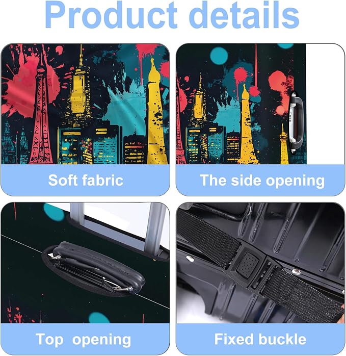 Luggage Cover Washable Suitcase Protector Anti-scratch Suitcase cover Fits - Image 3