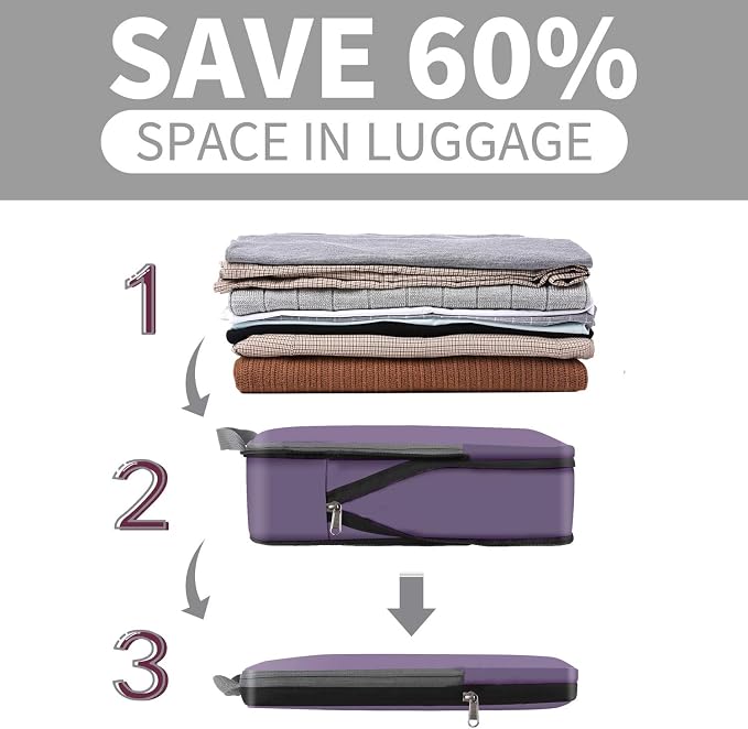BAGAIL 4 Set/6 Set/8 Set Compression Packing Cubes Travel Accessories - Image 4