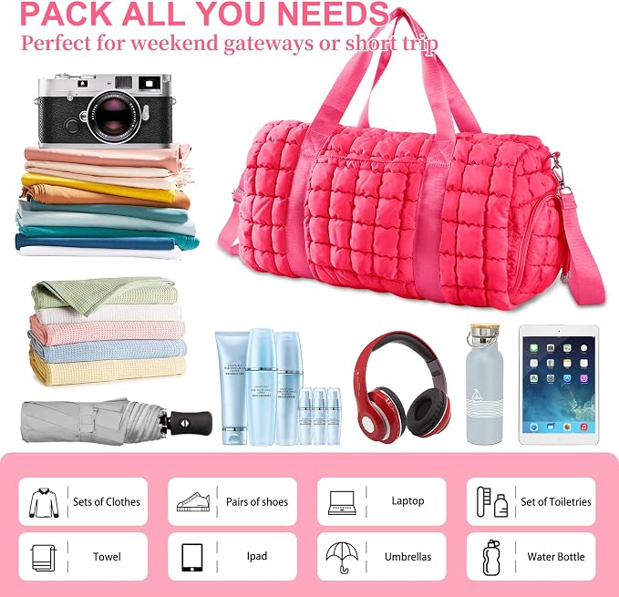 Quilted Travel Duffle Bag Gym Bag - Image 3
