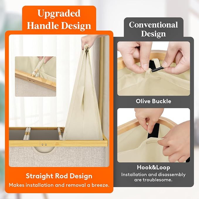 Lifewit 170L Triple Laundry Hamper - Image 3
