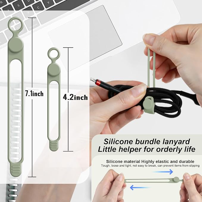 Nearockle Silicone Cable Ties Cord Organizer - Image 2
