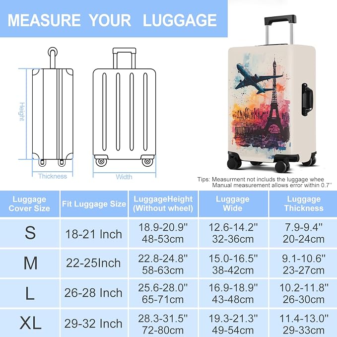 Luggage Cover Washable Suitcase Protector Anti-scratch Suitcase cover Fits - Image 6
