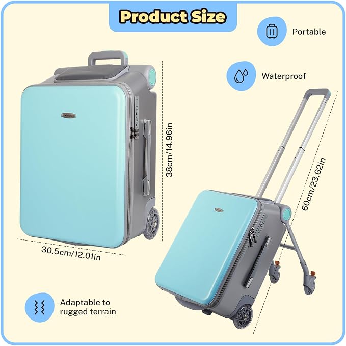 FAHKNS Ride on Carry On Suitcase - Image 4