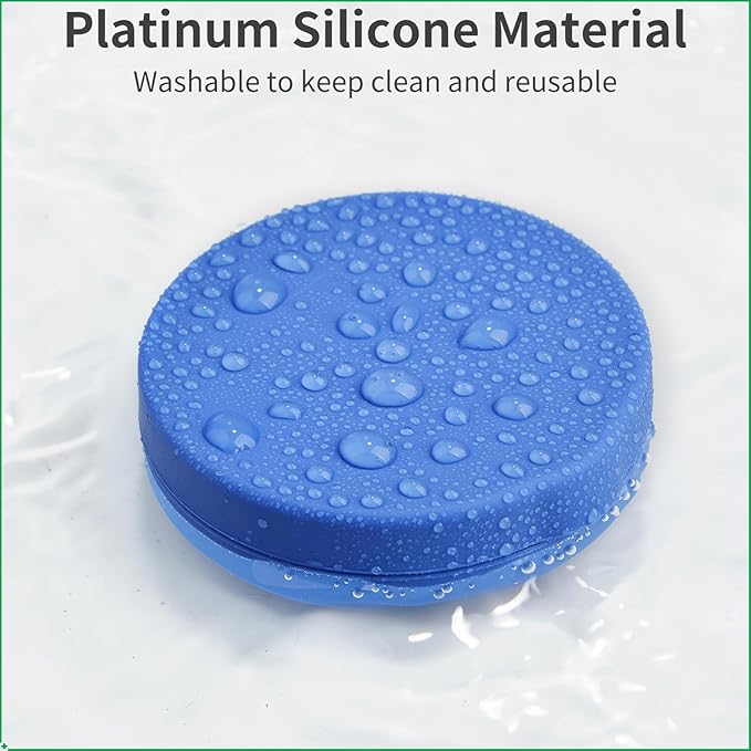 2 Pack Small Pill Box, 3 Compartment Round Silicone Travel Pill Box - Image 5