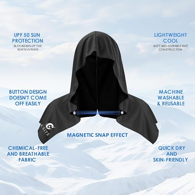3 Pack Cooling Hoodie Towels for Neck and Face, UPF 50 Sun Protection & Instant - Image 2