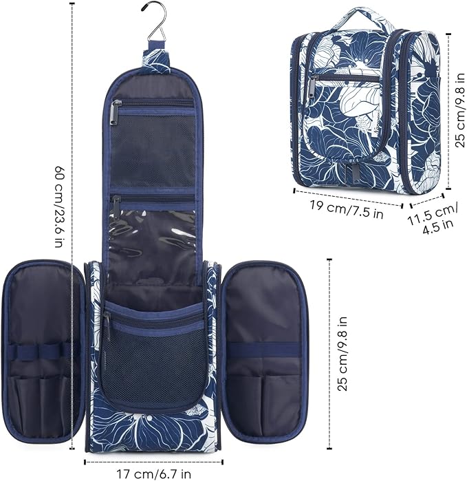 Narwey Small Hanging Travel Toiletry Bag Cosmetic Make up Organizer - Image 6