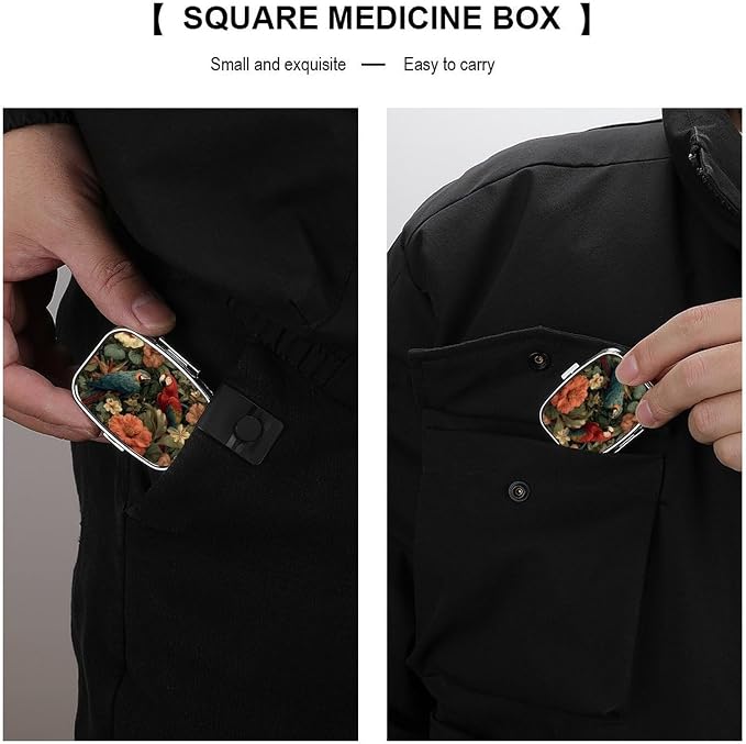 Metal 2 Compartment Pill Organizer Travel Friendly Portable Compact Pill Box - Image 6