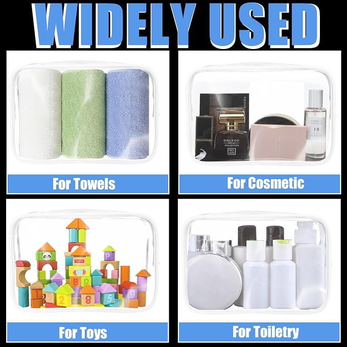 12 Pieces Clear Makeup Bags Bulk, PVC Waterproof Cosmetic Bag - Image 5