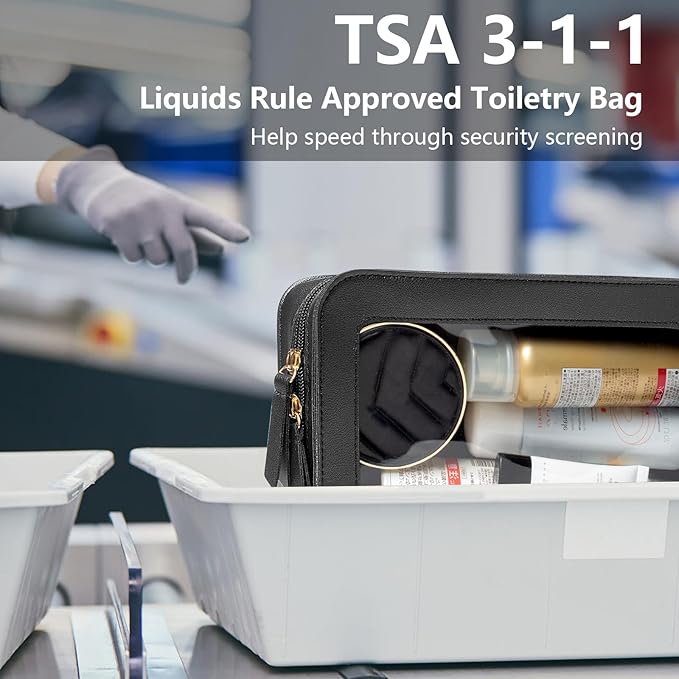 Clear Makeup Bag Small, TSA Approved Portable Toiletry Bag - Image 4