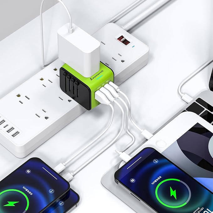 Travel Adapter Worldwide, Universal International Power Plug Adapter W/2.4A - Image 7