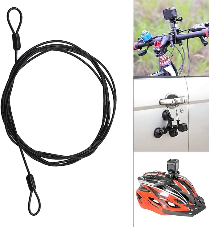 3mm 200CM/6.6ft Long Outdoor Travel Security Cable Lock, Braided Steel Coated - Image 4
