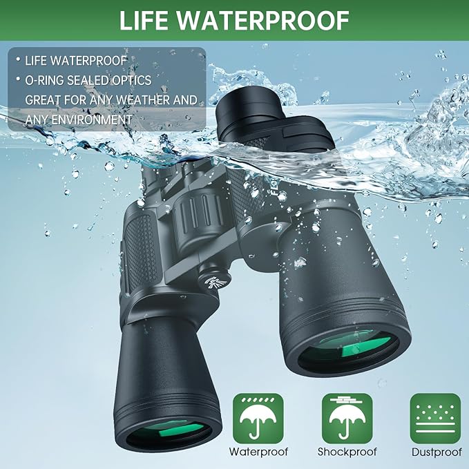 20x50 High Powered Binoculars for Adults, Waterproof Compact Binoculars - Image 3