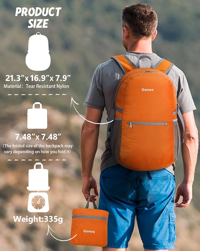 Gonex 30L Ultra Lightweight Packable Backpack, Handy Foldable Daypack - Image 3