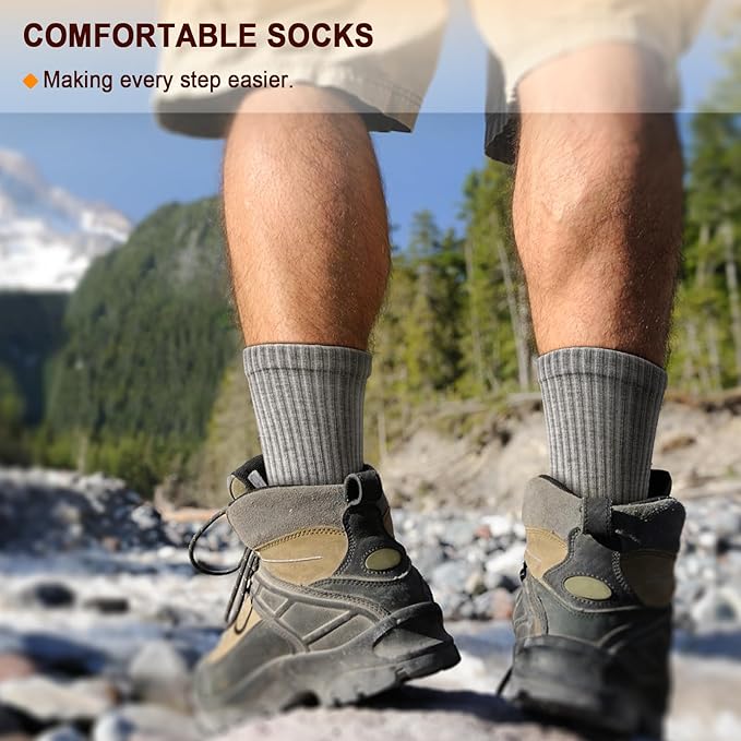 BULLIANT Compression Socks for Men 6Pairs, Athletic Crew Socks Cushioned For - Image 7